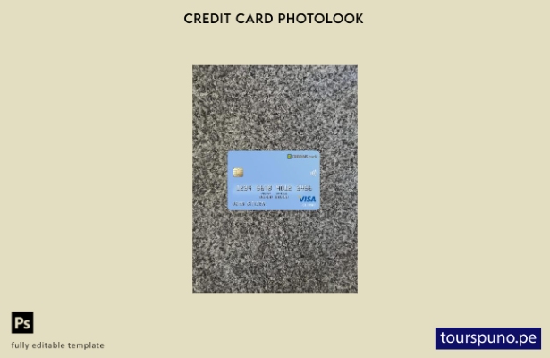 listo para imprimir plantilla frontal de aspecto fotográfico de débito de visa b